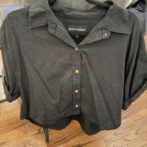 Aritzia Denim Forum Black Button Up Blouse/Top, Size Large (NWOT)